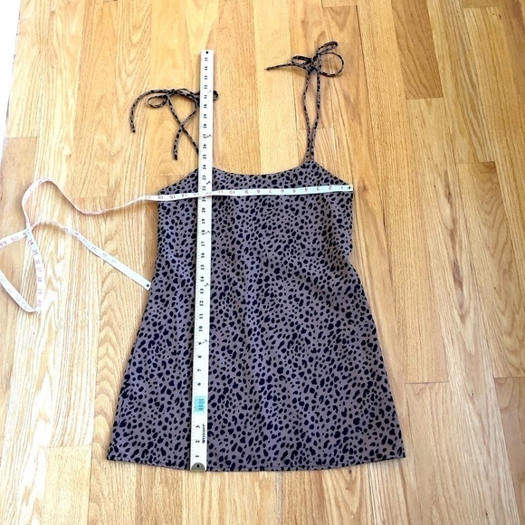 Audrey 3+1 Dress Slip Tunic Animal Print Tie Straps Y2K (S) - Picture 5 of 5